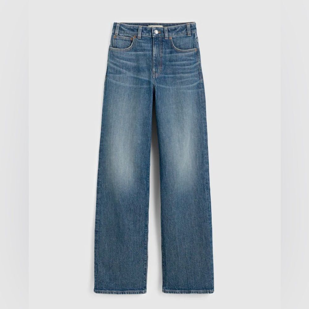 Madewell Jeans Curvy Perfect Vintage Wide Leg High Waist Blue 25 Petite Short